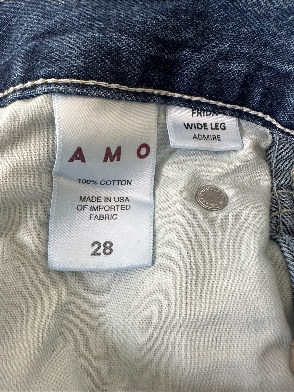 AMO Frida Wide Leg Jeans Admire Wash 28 - Picture 8 of 8